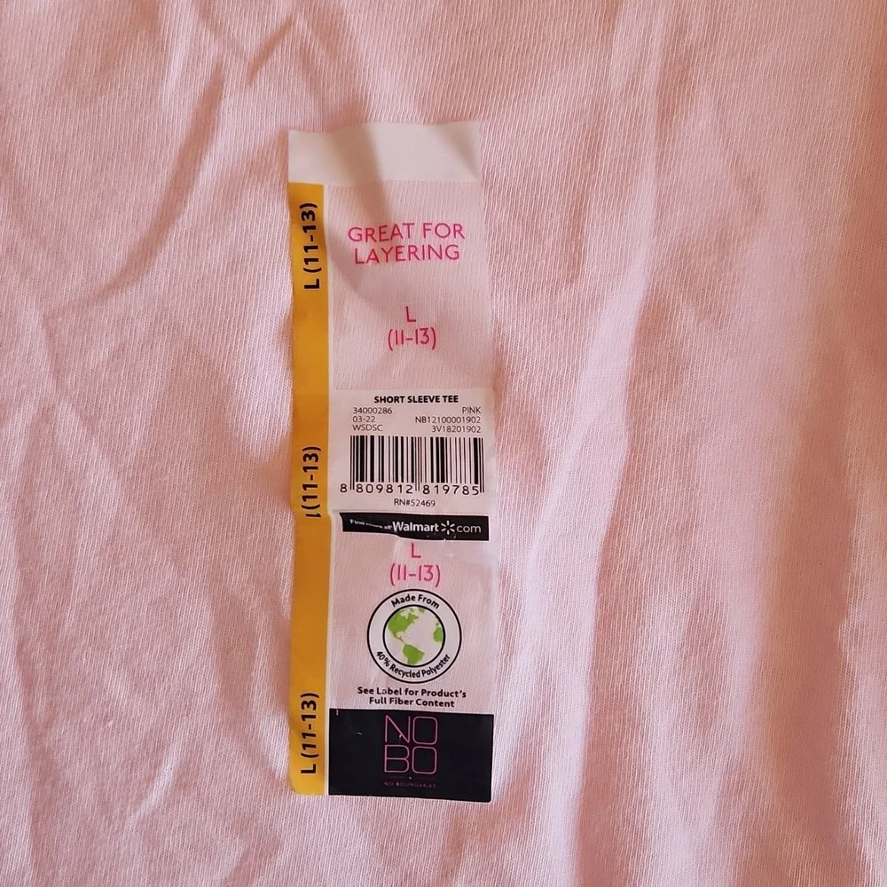 No Boundaries Girls Pink Short Sleeve T-Shirt L (11-13)